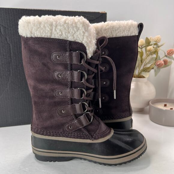 Sorel Joan of Arctic Suede Waterproof Boots New Cinder/Wet Sand Women 6.5 NWB - Picture 8 of 10